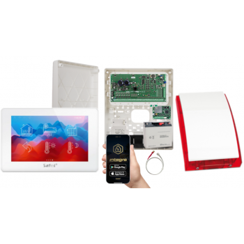 ZESTAW ALARMOWY SATEL INTEGRA 64 PLUS + INT-TSH2-W + OPU-3P + AWT800 + 17Ah + INT-GSM LTE + SP-4001R